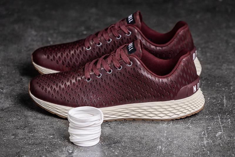 Nobull Leather Runner Men's Running Shoes Burgundy | USA O1107K